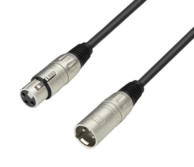 30m XLR Kabel Schwarz 3pol XLR-Buchse auf XLR-Stecker