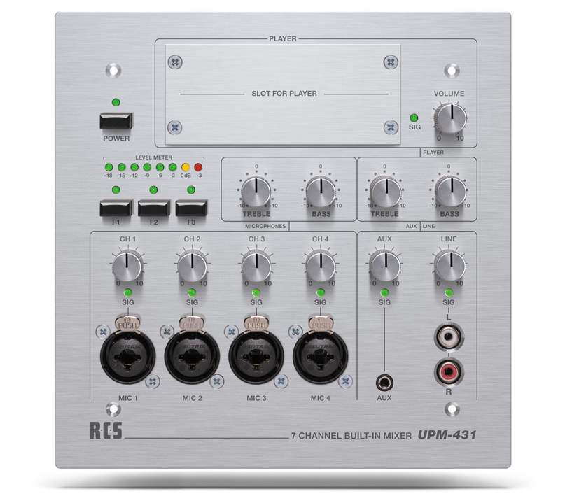 Wand_Einbaumischpult_88-800-00380 Mischpult Mixer 7-Kanal für den Wandeinbau Bedientableau UPM431