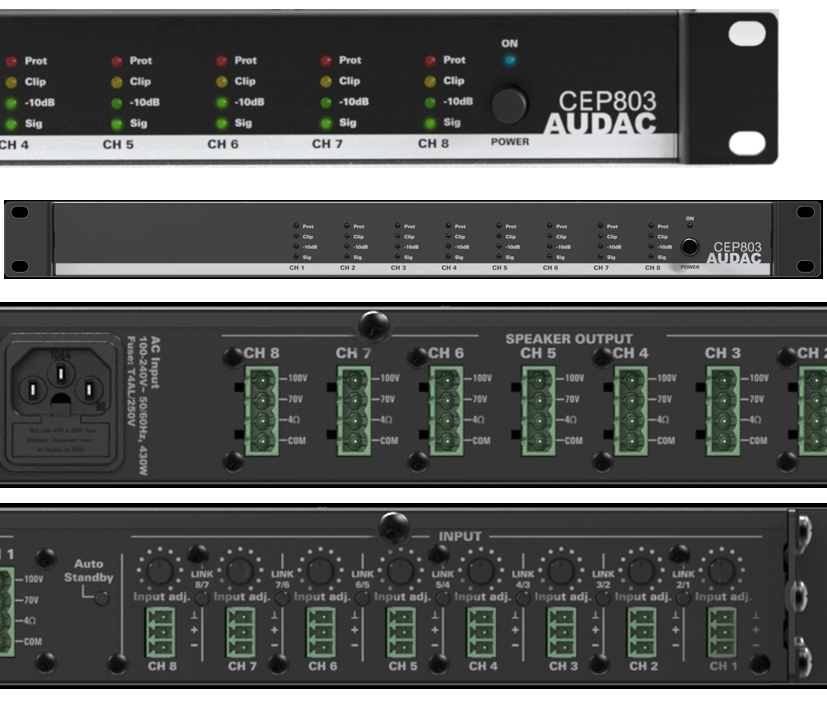 8Kanal Verstärker mit 8x30/50W CEP803 Multiroom 4-8ohm plus 100V ELA Ausgang 8Kanal Verstärker mit 8x30/50W CEP803 Multiroom 4-8ohm plus 100V ELA Ausgang