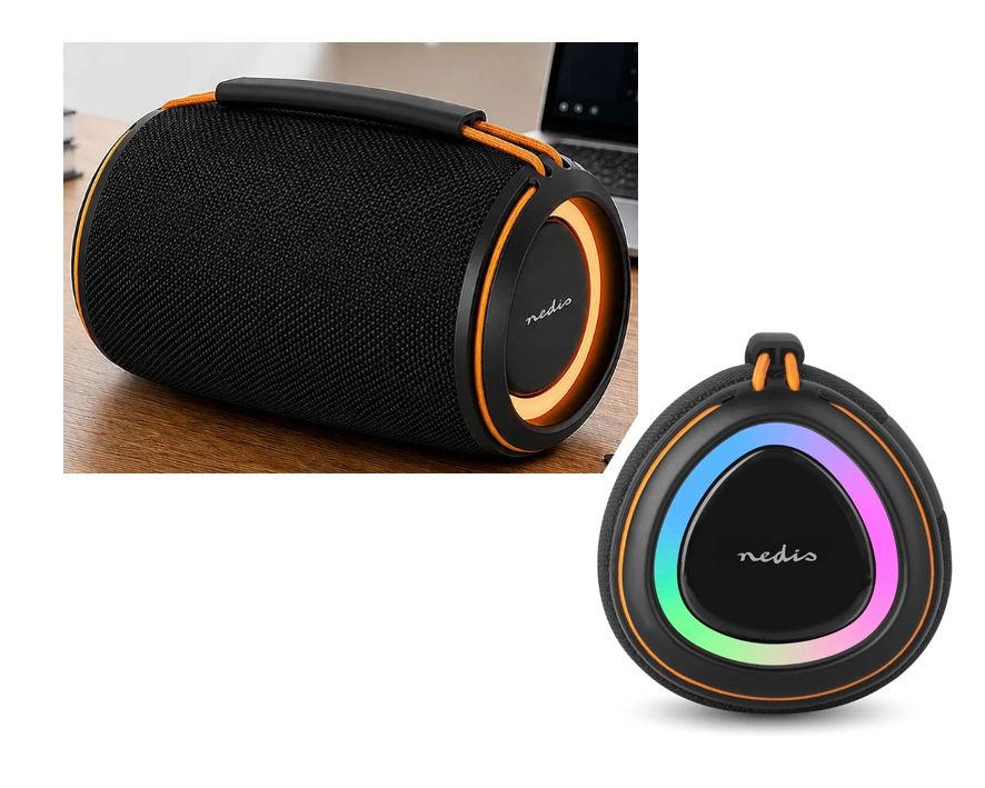 Tragbarer Bluetooth Lautsprecher 40W mit Akku USB + SD-Slot + RGB-LED + IPX4 Spritzwassergeschützt IN2026