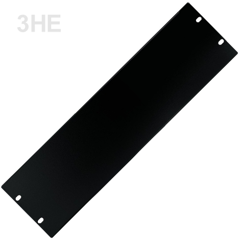 3HE Blende 19zoll Rackblende 3mm ALU 483x132mm Schwarz