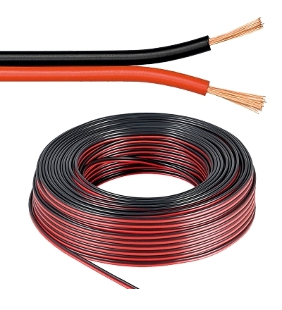 10m Lautsprecherkabel 2x 0,75qmm Rot-Schwarz CCA Litze