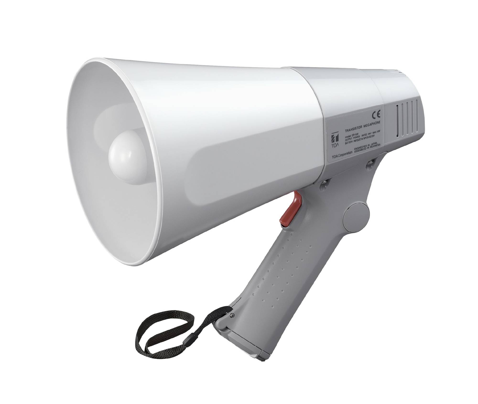 TOA_ER-520_Megafon_83-797-00305_2024 Megafon ER-520W 10W leichtes solides Handmegafon mit Pfeifton und einer Reichweite bis 250m