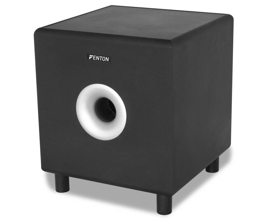 HiFi Aktiv Subwoofer 200W Schwarz 230V mit Endstufe Cinch-Input