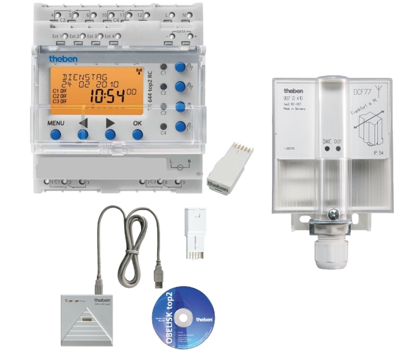 Programmierbare Jahreszeitschaltuhr KIT mit DCF-77 Antenne Atomgenau und Windows Software