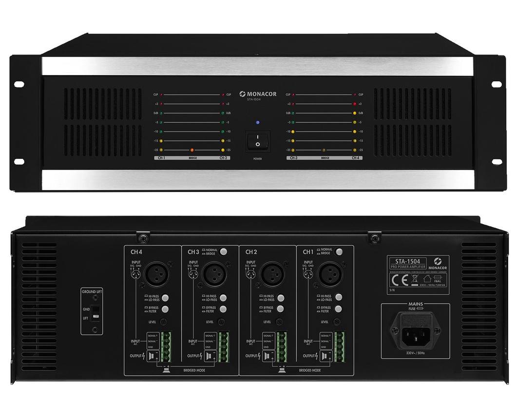 4Kanal_Verstaeker_Multiroom_88-900-07940_B1 4Kanal Verstärker mit 4x200W = 800W STA-1504 Multiroom