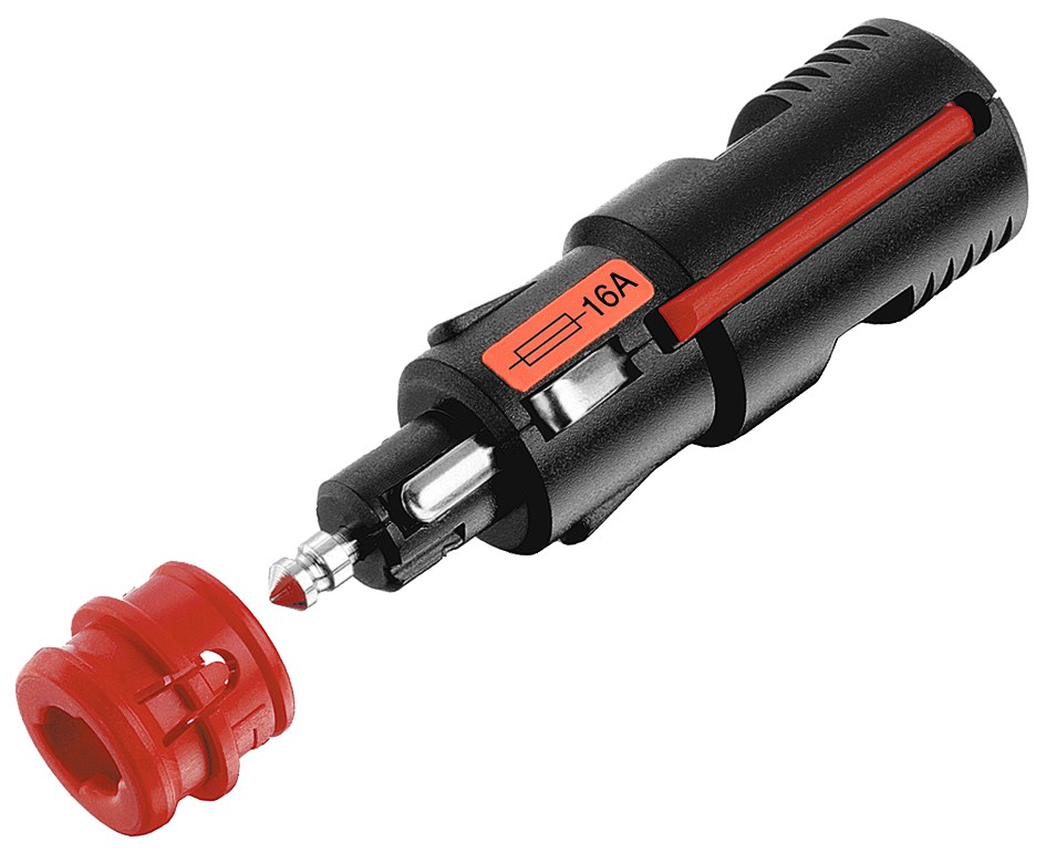 16A-zigarettenanzuenderstecker-39-923-00120 Zigarettenanzünder Stecker 12-24V bis 16A KFZ-Stecker mit Sicherung