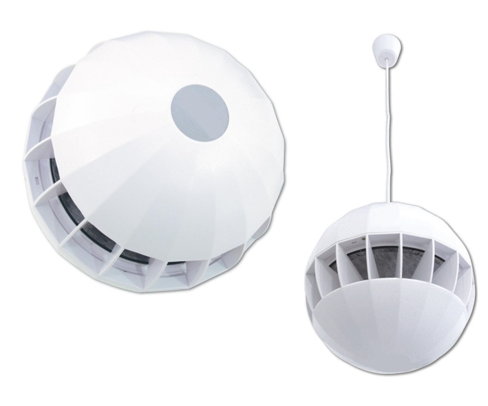 360grad_Kugellautsprecher_88-500-00890_2024 Kugellautsprecher 250mm 40W 360° 2-wege System IP44 mit 100V ELA Übertrager Weiss