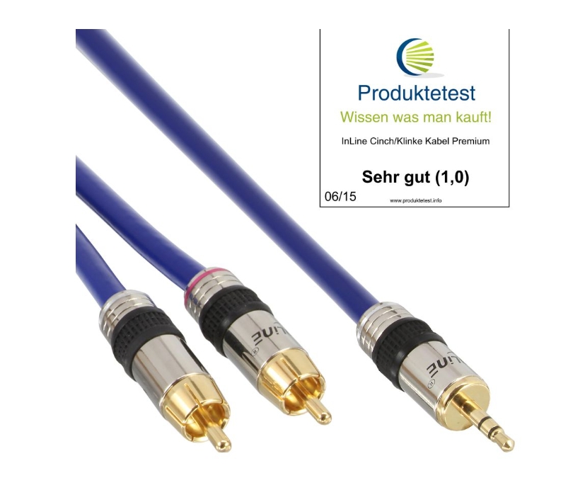 10m Klinkenkabel 3,5mm Klinke auf 2x Cinchstecker Premium