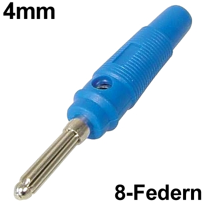 4mm Bananenstecker Blau gummiert Federkontakte