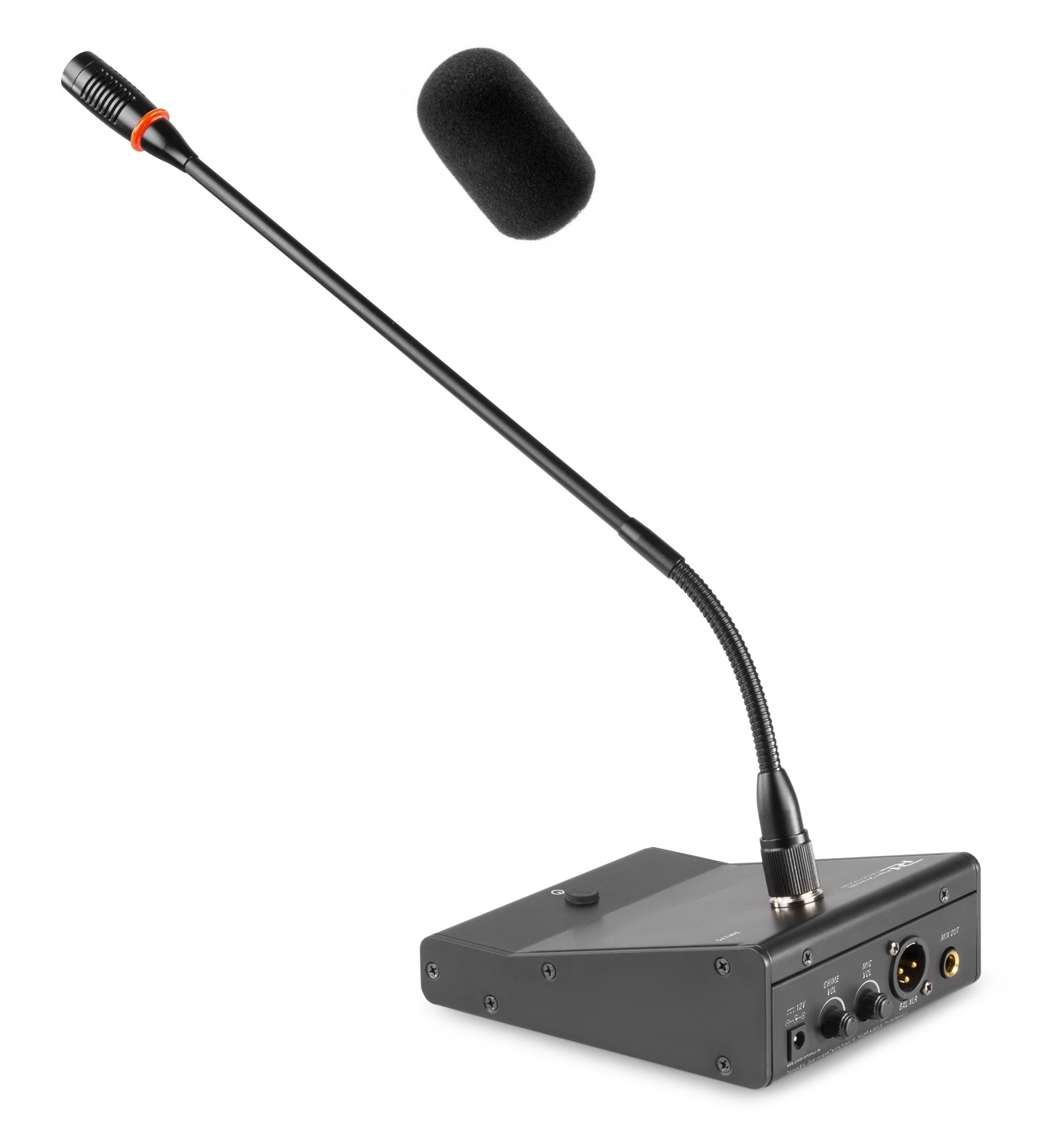 Tischmikrofon_mit_Gong_88-799-04270_B0 Tischmikrofon mit Gong Schwanenhals Status-LED XLR-Klinke mit PTT-Taste