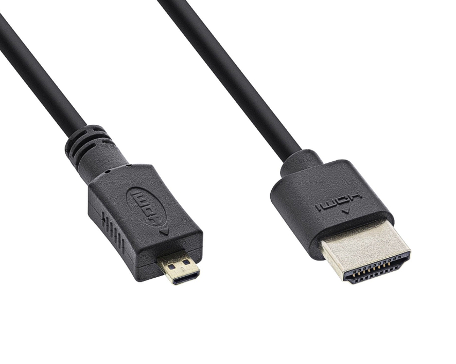 Micro HDMI Kabel - HDMI Stecker auf Micro HDMI Stecker 4K2K ARC Mobiltelefon per HDMI-Kabel