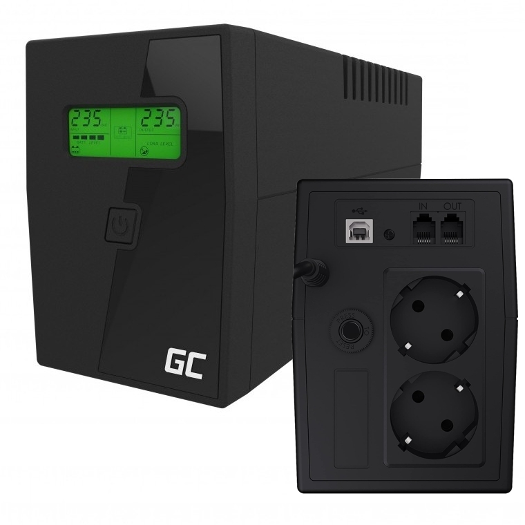 600VA_USV_GreenCell_66-850-00395_B02 600VA USV 230V Notstromversorgung mit Akku und LCD-Display