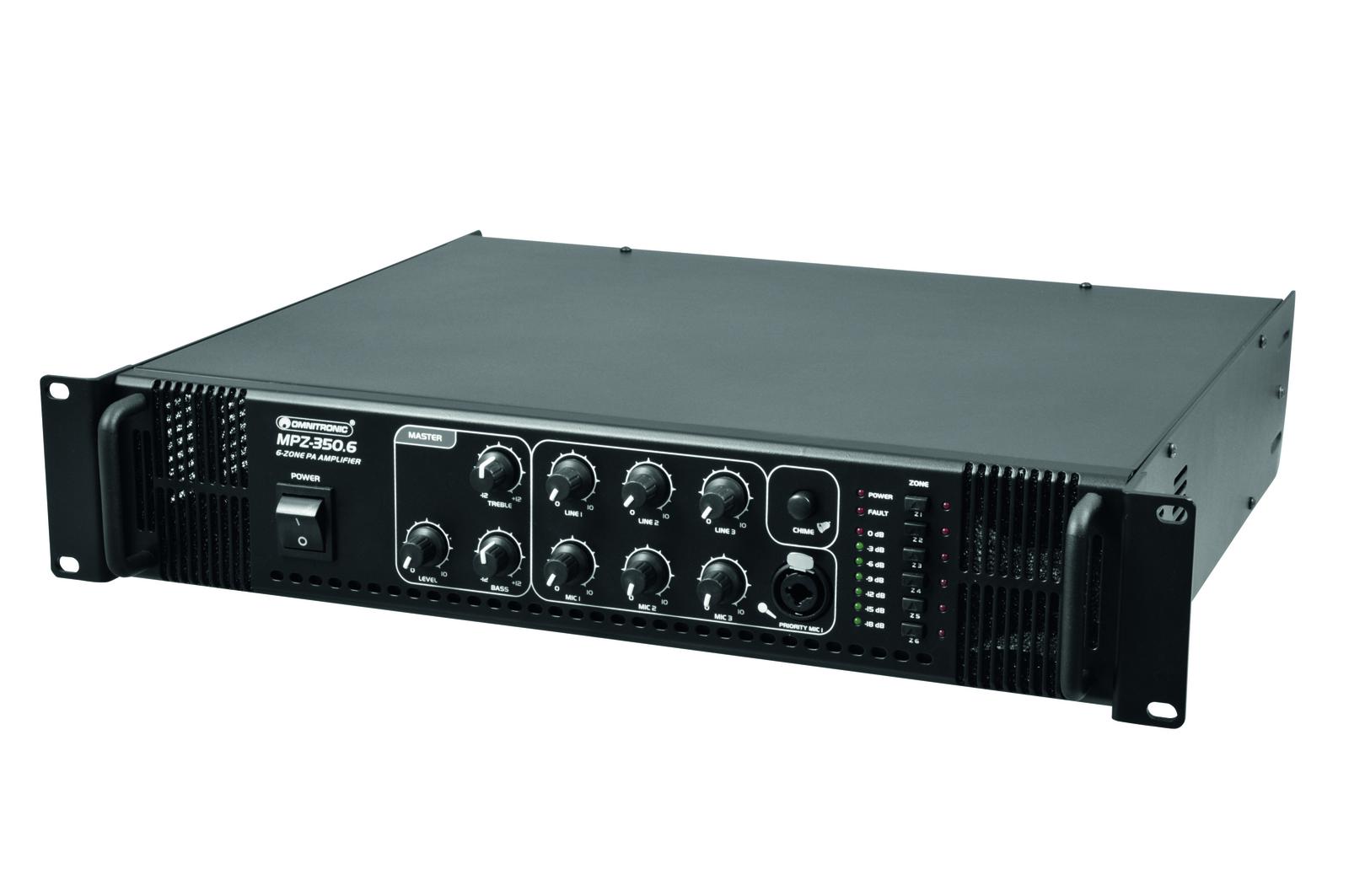 80709741c ELA Verstärker 700/350W 6-Zonen Regelung MPZ350 6Eingänge Ausgang 100V 4-8ohm