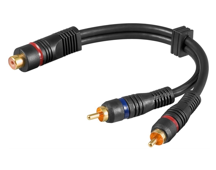 42-685-00060_Cinch_Y-Adapter Cinchadapter Y-Adapter 1x Buchse auf 2x Stecker RCA-Adapter