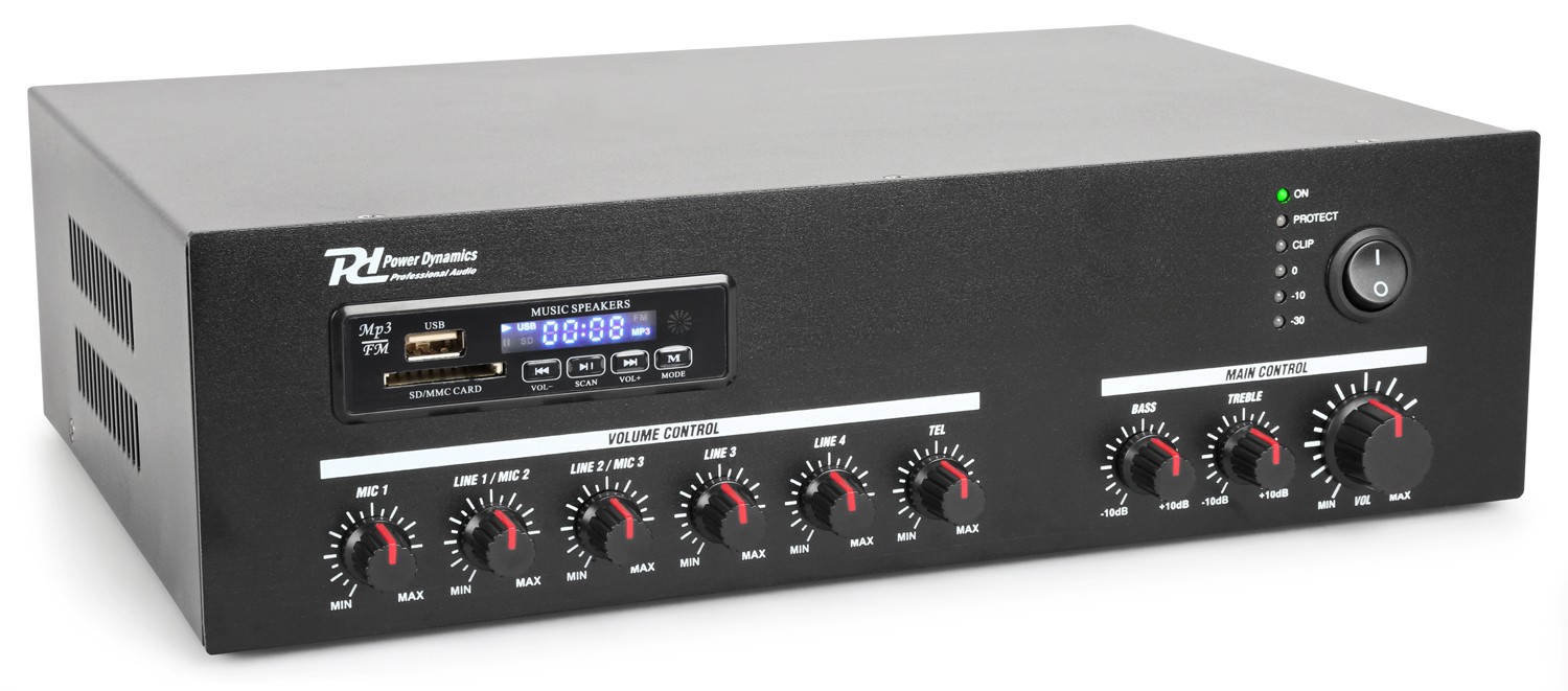 ELA Verstärker 60/100W 230V 24V Eing Ausg 100V 4-8-16-ohm Bluetooth USB SD Slot MP3 Player 3xMikro-Eing ELA Verstärker 60/100W 230V 24V Eing Ausg 100V 4-8-16-ohm Bluetooth USB SD Slot MP3 Player 3xMikro-Eing