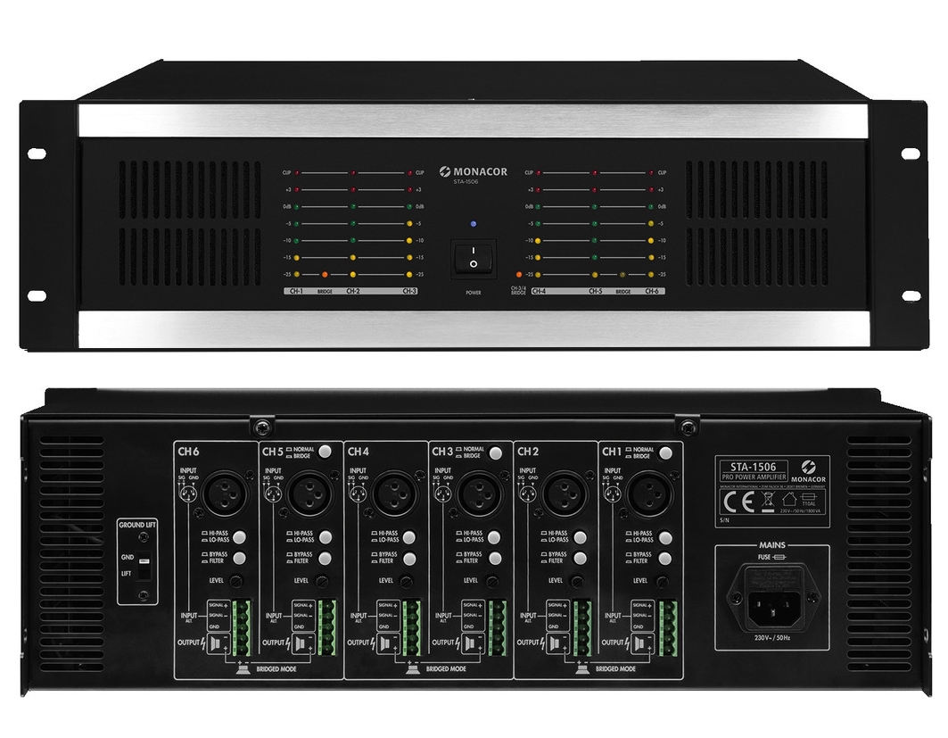 6Kanal_Verstaeker_Multiroom_88-900-07960 6Kanal Verstärker mit 6x200W = 1200W STA-1506 Multiroom