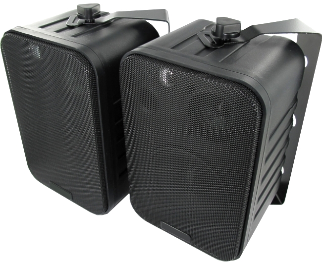 Boxen-Kleinboxen-84-754-03230-Bild002 Wandlautsprecher 2x60W 8-Ohm mit Bügel 3wege Lautsprecherboxen Schwarz -- Paar