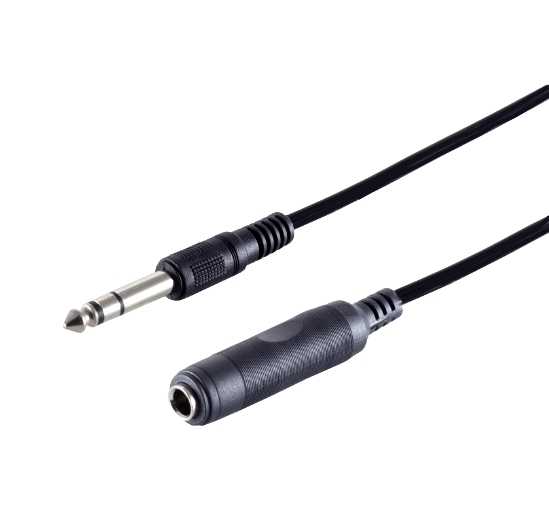 Stereo_Klinkenverlaengerung_63_42-685-00079 5m Klinkenverlängerung mit 6,3mm Klinke Stecker-Buchse STEREO geschirmtes NF-Kabel