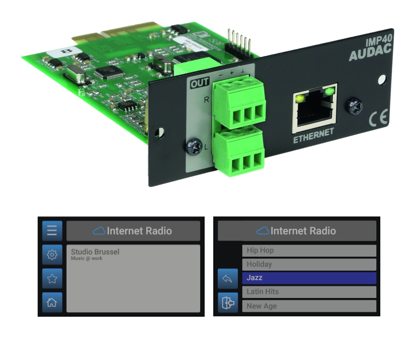 Audac_IMP40_Internetradio_88-460-02172 Multiroom Streaming Steckmodul IMP40 für Internetradio Radio zu XMP44 Basisgerät