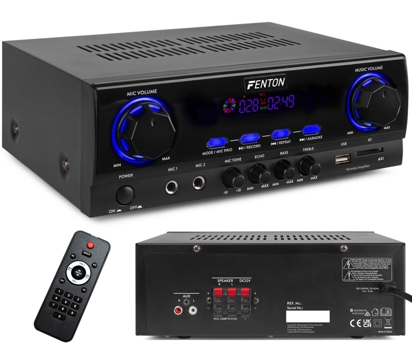 Verstärker 400W Mini-Verstärker 2x200W 2Kanal Stereo mit Bluetooth USB SD-Player und FB