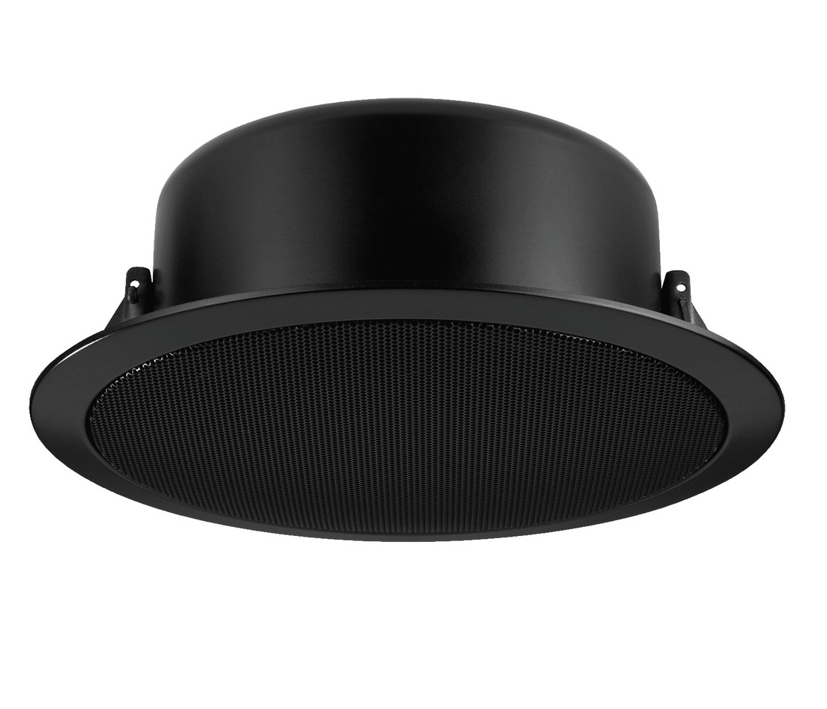 88-500-00035_260mm_Deckenlautsprecher_Black 264mm ELA Deckenlautsprecher Schwarz 20W 8ohm mit 100V 10W ELA Trafo und Feuerschutztopf EDL11TW