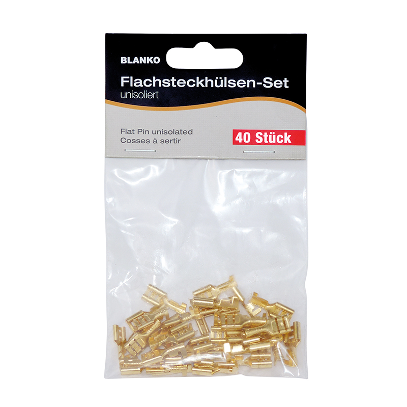 Flachsteckhülse BLANK unisoliert ** 40er Pack ** 2,8mm 4,8mm 6,3mm