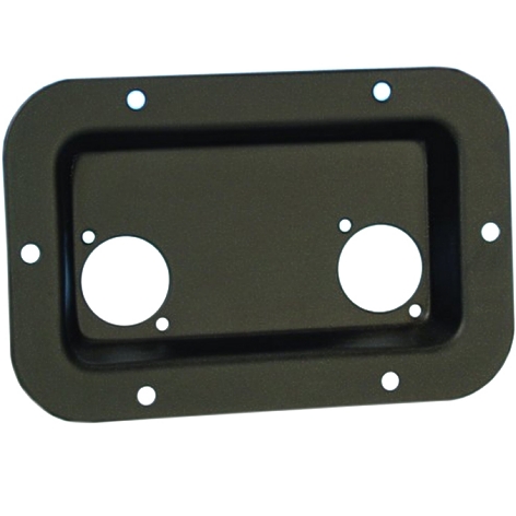 d-type-terminal-85-753-00460 Einbauschale Metall für 2x XLR- oder Speakon Buchsen D-Type