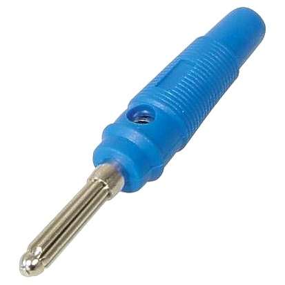 4mm Bananenstecker Blau gummiert Federkontakte