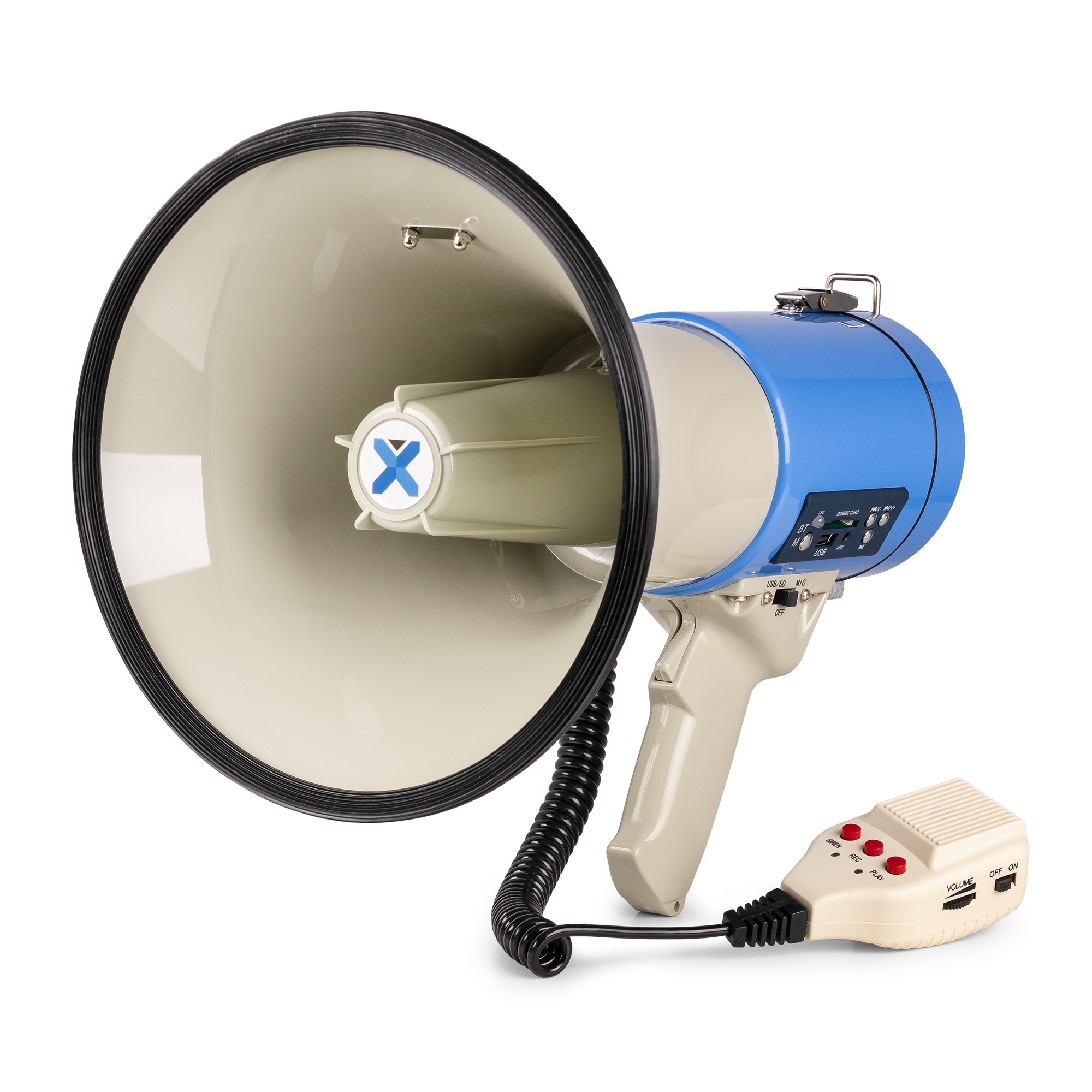 Megafon 60W Megaphon mit Bluetooth Sirene USB Micro-SD MP3-Player SMEG60