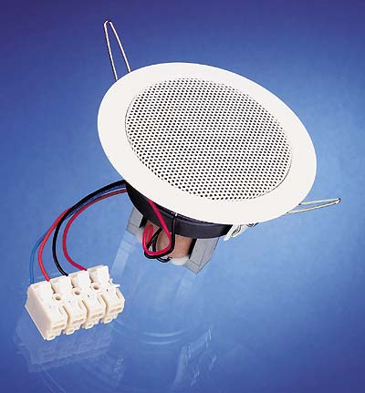 73-758-00230-dl8_100_1 100mm ELA Deckenlautsprecher 10W 8ohm mit 100V 3W ELA Trafo DL8-100V Weiss