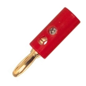 4mm Bananenstecker --Rot-- Hartplastik Serie-5 vergoldet