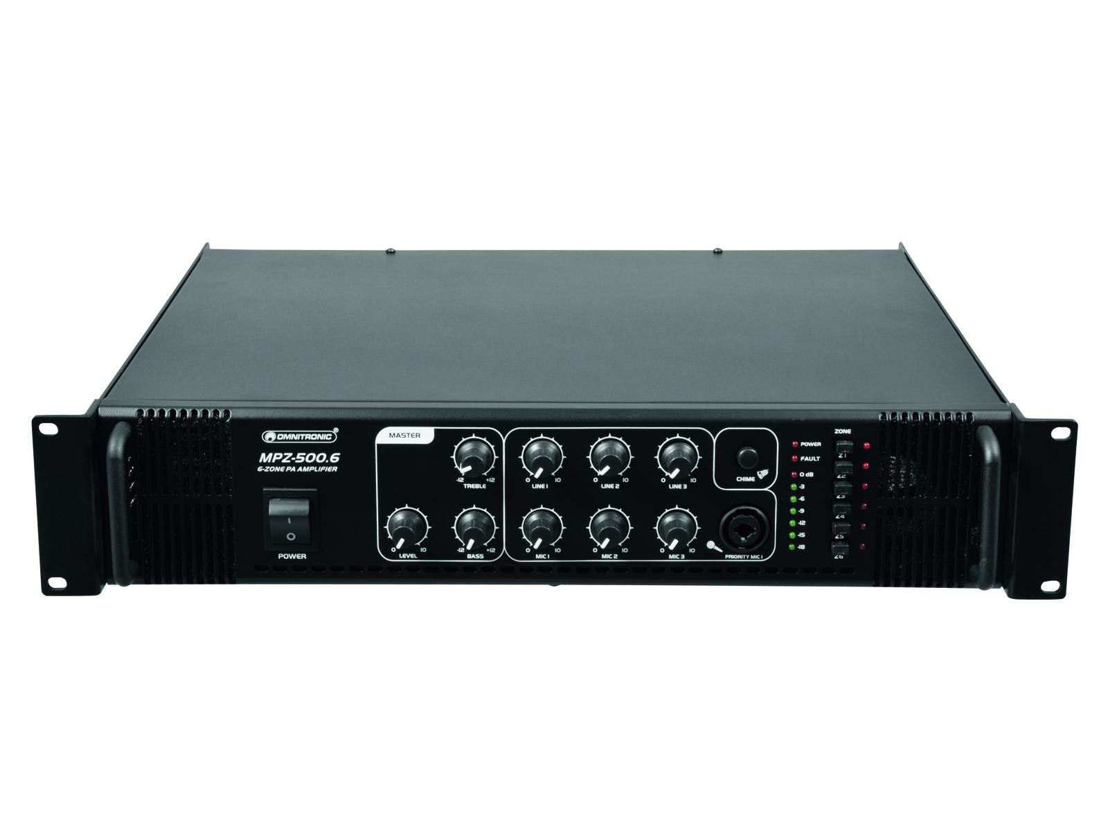 b50905296a655f5409ebef58c0a75d8e ELA Verstärker 1000/500W 6-Zonen Schaltung 5Eingänge MPZ500 100V 4-8ohm
