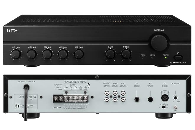TOA-A2120-Amplifier-88-404-001565XDs7851nElYv ELA Verstärker 180W A2120 230V+24V Ausgang 100V 4-8ohm 5-Eingänge