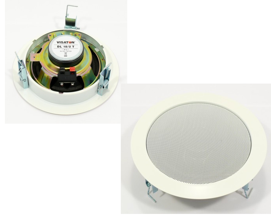 220mm Deckenlautsprecher  70W 8ohm 2wege HiFi feuchtefest DL18-2T Weiss