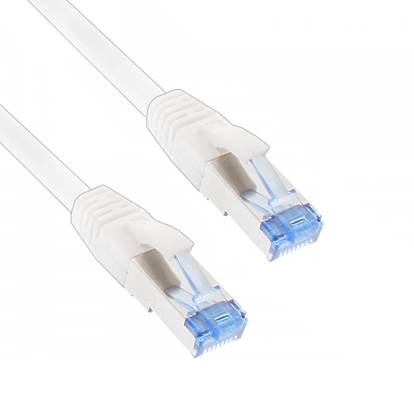 1m LAN Kabel Cat6A Patchkabel Weiss PIMF 1GB 10GB SFTP