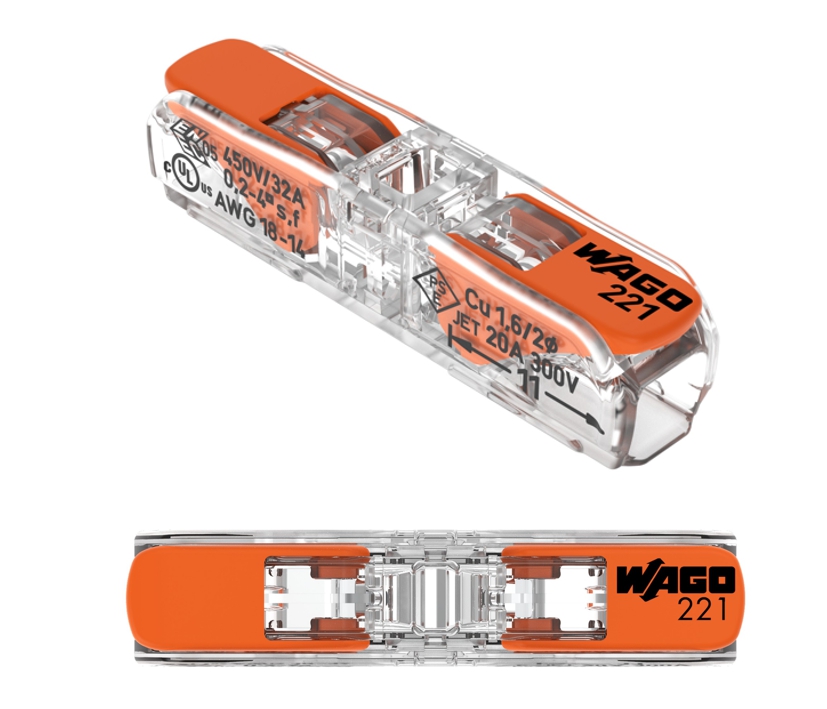 WAGO Klemme 1-Leiter 221-2411 COMPACT 60er-Pack Kabelverbinder Leiterklemme
