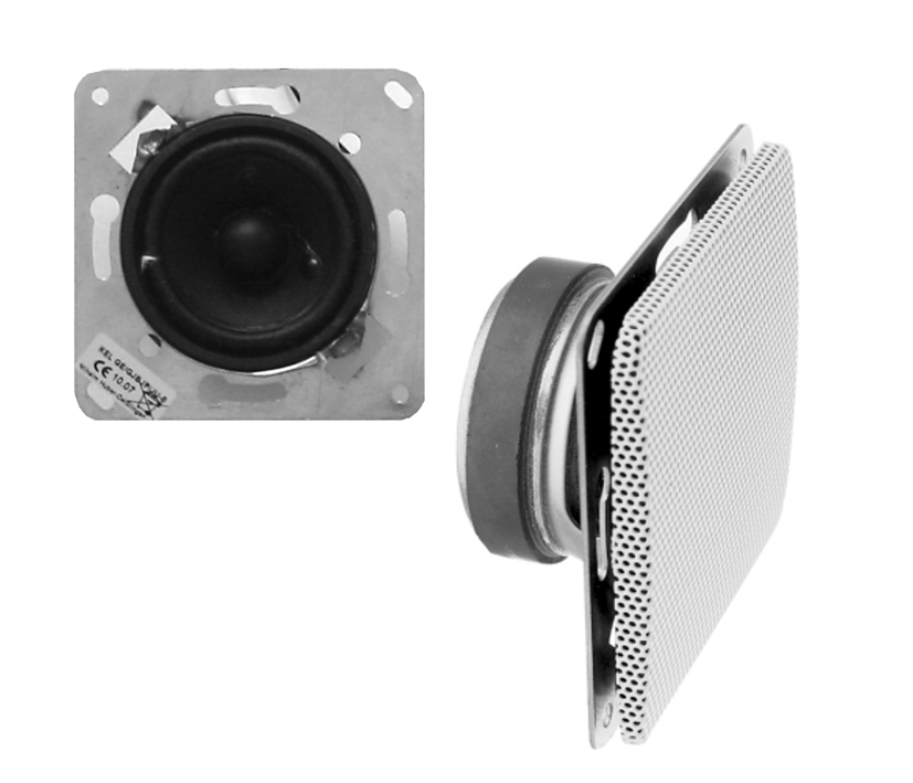 Steckdosen Lautsprecher 15W 8Ohm UP Weiss mit 68x68mm Innenrahmen zu JUNG