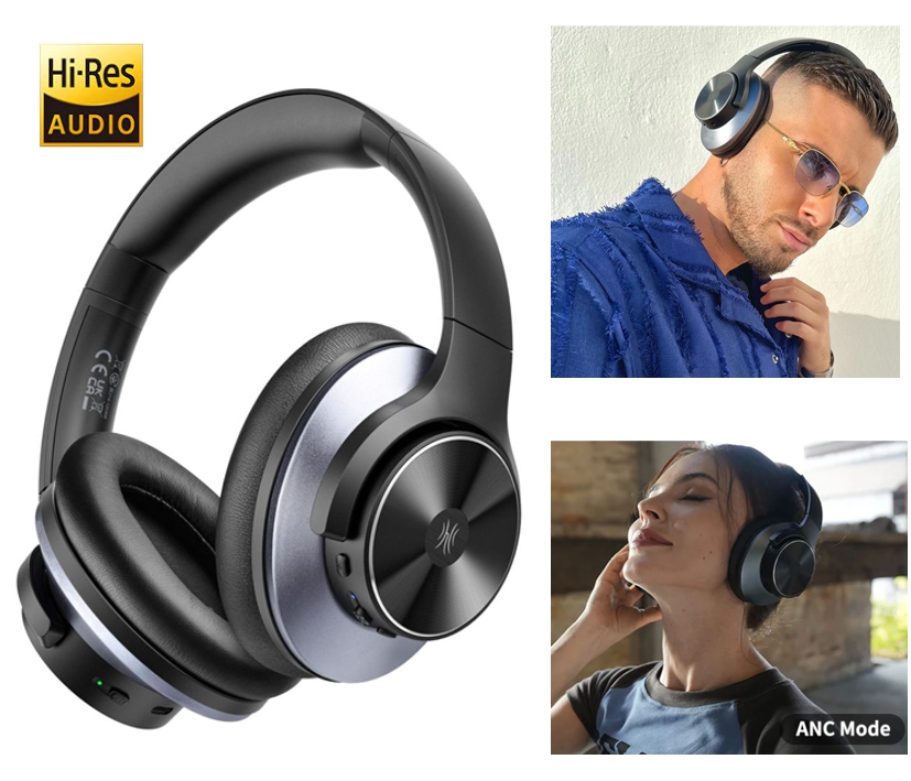 Funkkopfhörer Bluetooth Stereo mit Lithiumakku 50h Laufzeit mit ANC Active Noise Cancelling Funkkopfhörer Bluetooth Stereo mit Lithiumakku 50h Laufzeit mit ANC Active Noise Cancelling