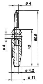 4mm Bananenstecker Rot gummiert Federkontakte