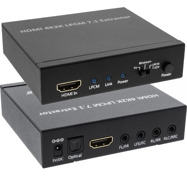 hdmi-aud-audio-71-und-toslink-42-300-00665-OK3 Medienkonverter Audiowandler HDMI auf Audio Klinke Toslink und HDMI
