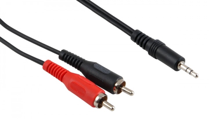 03735801f833091f178c964caf96e9f2 5m Adapterkabel 3,5mm Klinkenstecker auf 2x Cinchstecker