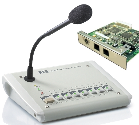 VLM106-mit-Platine-OK-88-799-00830 VLM106 = 6-Zonen Mikrofon Sprechstelle mit Steuerplatine für Zentrale