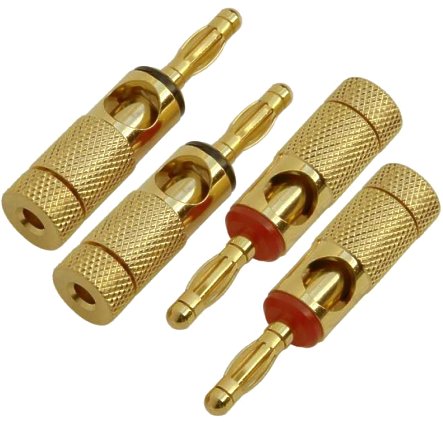 4mm Bananenstecker vergoldet 4-Stück Pack