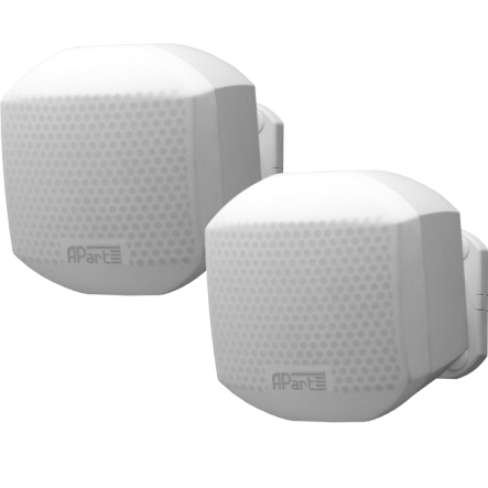 mask2W-bild-2015-d Satellitenlautsprecher 2x100W 8ohm Mask2 Weiss kleine Wandlautsprecher