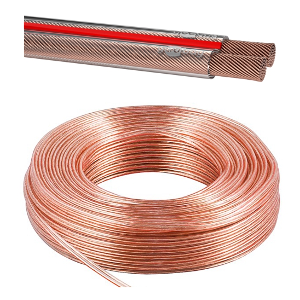 10m Lautsprecherkabel 2x 1,5qmm Transparent CCA