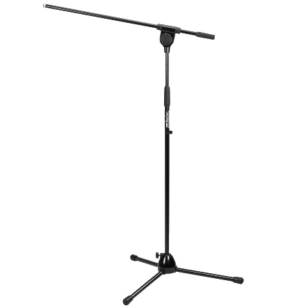 Mikrofonstativ Mikrofonständer 105-213cm mit 72cm Ausleger Schwarz Bodenstativ