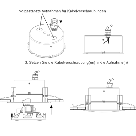 190mm ELA Deckenlautsprecher RGS5FT/EN 100V 6/10W EN54-24 mit Keramikklemme und Feuerschutztopf Weiss
