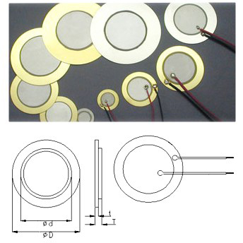 Piezoscheibe 20mm Piezo Litzen anlötbar Schallwandler