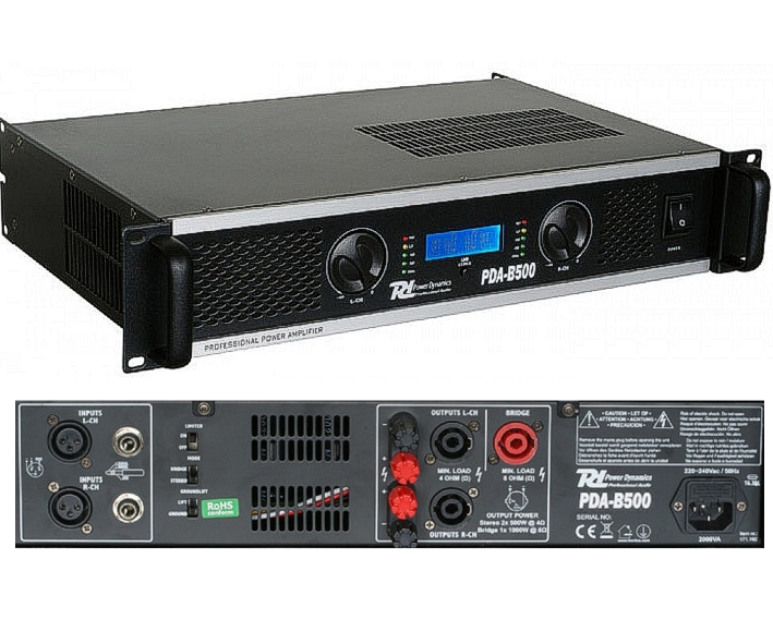 PA_Endstufe_500Watt_88-900-00190_Bild_01Tvf4THR6nqRLp PDA-B500 PA-Verstärker 2x250W rms PA 19zoll Endstufe blaue LCD Anzeige 500W rms Briged